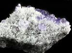 Purple Fluorite Crystals with Quartz - China #45918-1